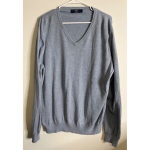 J.Crew Men's Light Blue V-neck Sweater XL Cotton